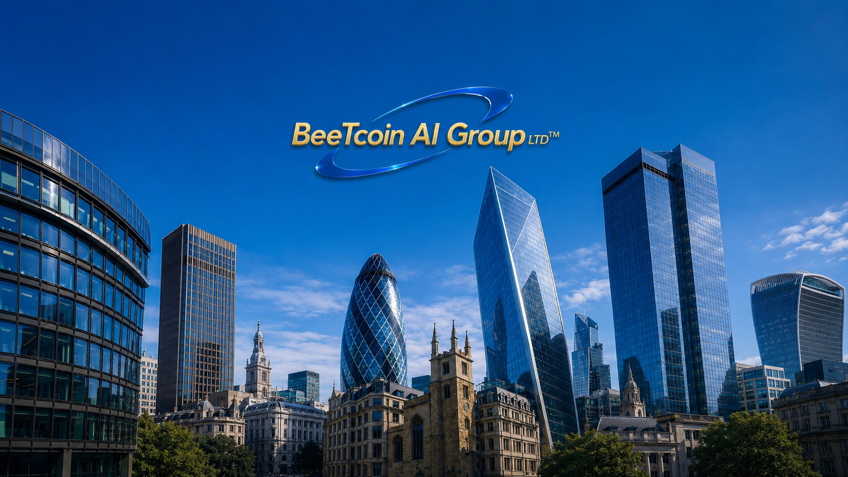 BeeTcoin AI Group Ltd., skyline della City di Londra